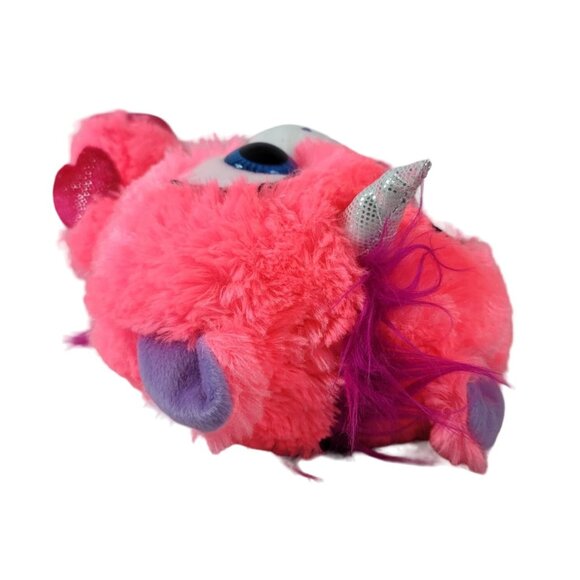 2/$15 Peek A Boo Valentine Unicorn Plush Pink 10.5" Silver Purple Mane Hearts - Picture 6 of 9